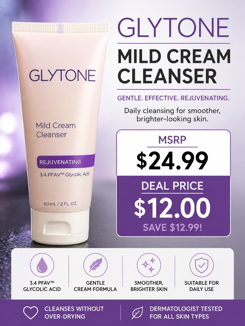 Mild Cream Cleanser — Rejuvenating Pink